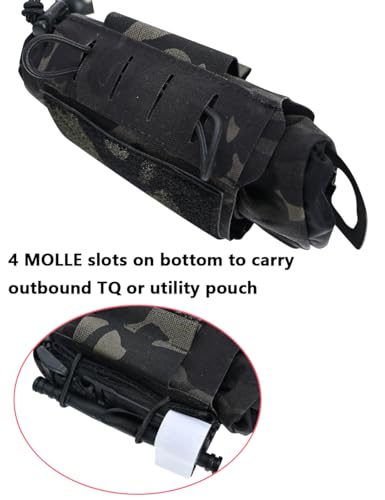SABADO Rapid/Quick Deploy First Aid Kit Pack Tactical IFAK Pouch Two-Piece System Med Roll Carrier Hypalon Handle Outdoor Sport Hunting Bag - color: Black CP