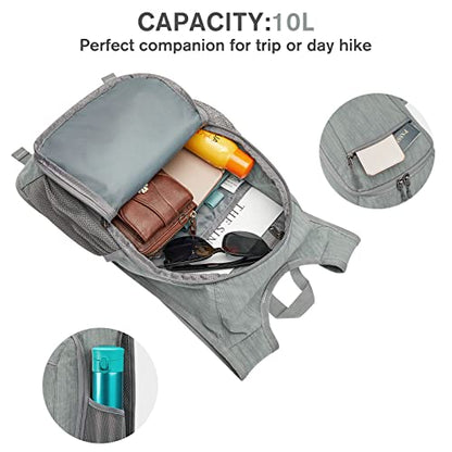 G4Free 10L/15L Hiking Backpack Lightweight Packable Hiking Daypack Small Travel Outdoor Foldable Shoulder Bag - color: Grey, size: 10L