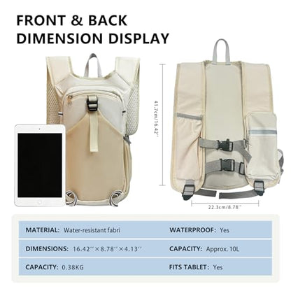 SSZYace Small Hiking Backpack for Women Men Lightweight Travel Camping Backpacks for Men Women Hiking Daypacks 10l Hiking Backpacks Backpacking Gear for Girls Boys Daypack Hikings Backpack Beige - color: Beige