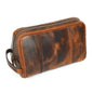 ELIZO Premium REAL Leather Toiletry Bag for Men Dopp Kitt Hanging Mens Toiletry Large TSA Toiletries Bag Shaving Grooming Bag Organizer - size: Large