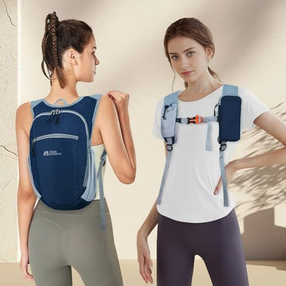 Hiking Backpack 10L/15L Small Daypack Lightweight Packable Travel Foldable Water Resistan for Women Men (Navy Blue, 15L) - color: Navy Blue, size: 15L