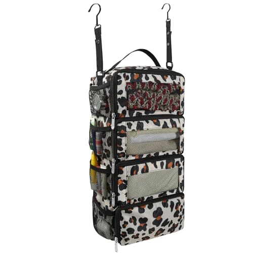 Olosar Suitcase Organizer, Travel Luggage Organizer Portable Hanging Travel Shelves Collapsible Hanging Packing Cubes for Carry on Suitcase - color: Leopard Print-S, size: Small