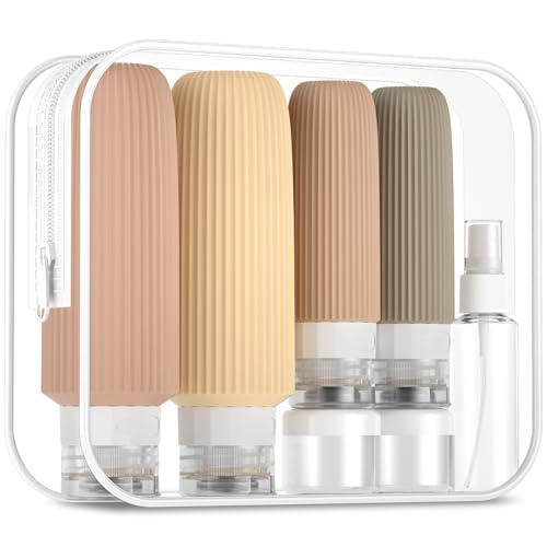 Mrsdry 16 Pack Travel Bottles for Toiletries, Large 6oz Silicone Travel Containers, Leak Proof Refillable Liquid Shampoo And Conditioner Travel Essentials - color: Apricot, size: Large