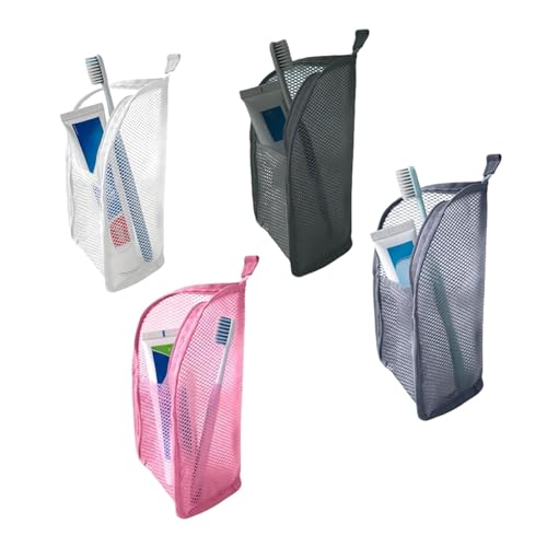 2Pack Standing Toiletry Bag, 2026 New Portable Lightweight Travel Toiletry Bag, EVA Mesh Travel Toothbrush Storage Bag, Foldable Clear Hanging Small Makeup Bag Cosmetic Organiser Storage (4Pack) - color: 4Pack