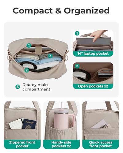 BAGSMART Expandable Personal Item Travel Bag, Lightweight Gym Bag for Women, 24L Weekender Travel Duffle with Toiletry Bag, Carry on Overnight Duffel, Pink - color: Pink