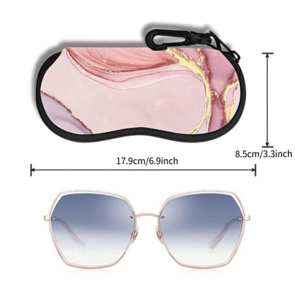 Hion Sunglasses Soft Case Ultra Light Neoprene Zipper Eyeglass Case With Belt Clip - color: 3c-2pcs-marble