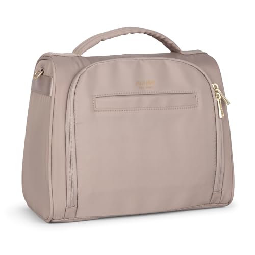 JuJuBe Insulated Bottle Bag, Breastmilk Cooler Bag Fits 3 Baby Bottles, Storage Tote for Nursing Mom, Daycare & Travel, Lunch Bag w/Handle & Shoulder Strap (Taupe) - color: Taupe