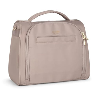JuJuBe Insulated Bottle Bag, Breastmilk Cooler Bag Fits 3 Baby Bottles, Storage Tote for Nursing Mom, Daycare & Travel, Lunch Bag w/Handle & Shoulder Strap (Taupe) - color: Taupe