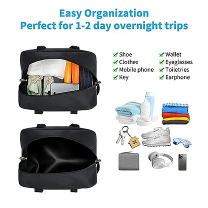 Apenze Small Gym Bag 14 inch lightweight Carry On Mini Duffel Bag for Travel Sport - Black - color: Black