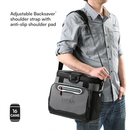 Titan by Arctic Zone Deep Freeze Cooler - Zipperless Hardbody Cooler - Deep Freeze Insulation, HardBody Liner, and SmartShelf - color: Sharkskin Gray, size: 16 Can