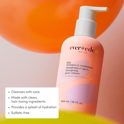 Evereden Kids Travel Essentials Set: Clean & Vegan 5-Piece Skin Care Travel Set for Kids | Body Wash, Lotion, Face Wash, Cream, 2-in-1 Shampoo & Conditioner | TSA-approved | Travel Size Toiletries