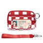 YDF Keychain Wallet for Women Mini Zip Card Holder with ID Window, Coin Purse, Detachable Wristlet, Small Organizer Wallet,red checkered - color: Red Checkerboard