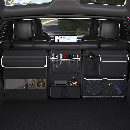 Back Seat Trunk Organizer Hanging Car Organizer Trunk Foldable Cargo Storage with 7 Large Pockets