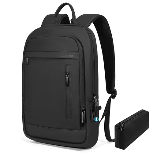 Business Backpack for Men Lightweight Commute Laptop Backpack Anti-Theft Water Resistant Backpack for 17.3 Inch Computer for Daily Office Work with Small Bag (Black,17.3") - color: Black, size: 17.3", style: Classic