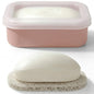 AIMAIAIMAI Compact Leakproof Travel Soap Case, Silicone Travel Soap Container, Portable Soap Box with Drainage Layer, Shatterproof Soap Holder for Bathroom, Gym (Pink) - color: Pink