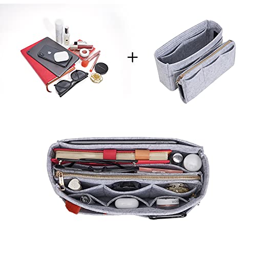 Vercord Felt Organizer Insert For Purse Handbag Tote Bag In Bag Inside Shaper Divider Neo Grey Slender Medium - color: A Grey, size: Slender Medium