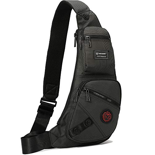 NICGID Sling Bag Chest Shoulder Backpack Crossbody Bags Casual Daypack for Men Women - color: Black-1