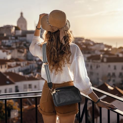 Anti Theft Crossbody Bag for Women, Slash-resistant RFID Blocking Travel Purses, Small Shoulder Bag Handbag - color: Black