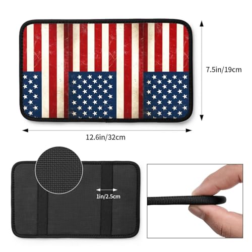 Center Console Cushion Pad Red Blue White American Flag, Universal Car Armrest Cover, Breathable Seat Protector - color: Picture (604)