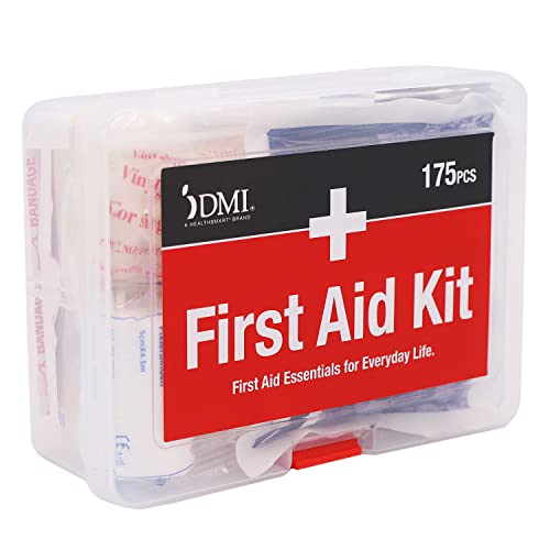 DMI 175-Piece First Aid Kit for Minor Injuries, Cuts and Scrapes, All-Purpose, Portable and Convenient, Includes Bandages, Injury Treatment, Dressings, and Instruments, HSA & FSA Eligible - size: 175 Piece