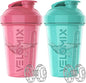 VELOMIX -2 Pack- 20 oz Protein Shaker Bottles for Protein Mixes - 2x Wire Whisk | Leak Proof Shaker Cups for Protein Shakes and Pre Workout | Protein Shaker Bottle Pack (A4) Pink/Turquoise - color: A4) Pink / Turquoise