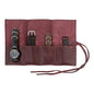 Hide & Drink, Leather Watch Roll Organizer Handmade from Full Grain Leather, Holds Up to 4 Watches, Easy Carry On Watchlover Storage (Sangria) - color: Sangria