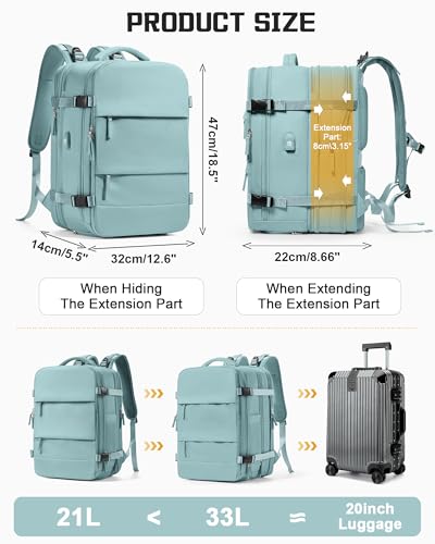 wepadre Vacuum Backpack Travel with Pump Travel Backpack with Vacuum System Expandable Vacpack Compression Backpacks for Travel Easy Vac Pack Carry on Luggage Blue - color: Blue