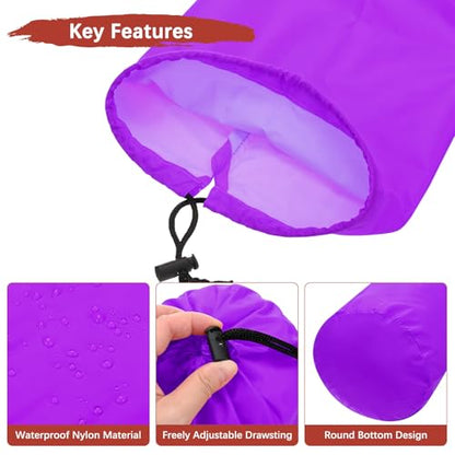 Stuff Sack [2PCS] - Waterproof Outdoor Storage Sacks Use for Backpacking & Traveling & Hiking - [Purple-5 x 10 in/ 13 x 25 CM] Ultralight Drawstring Bags - color: Purple