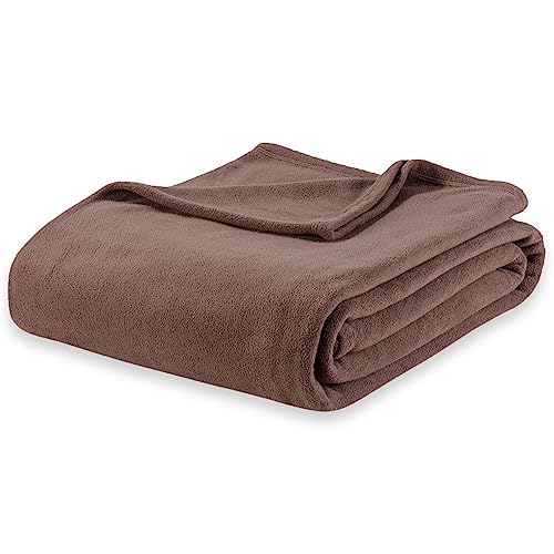 Berkshire Blanket Microfleece Queen Size Bed Blanket Taupe, Lightweight Soft Breathable Plush Micro Fleece Blanket for Bed Couch Sofa, 90x90 Inches - color: Foal, size: Full/Queen