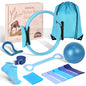Pilates Kit for Women 13PCS, Pilates Ring and Ball Set with Magic Circle, Resistance Bands Set, Figure 8 Band, Yoga Ring & Grip Socks, Home Workout Equipment Essentials Starter Kit for Beginners - color: Blue