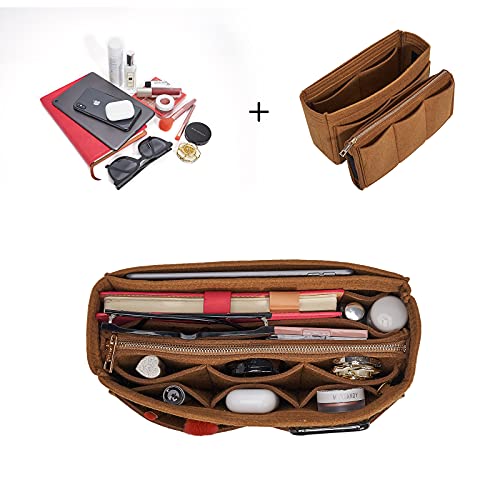 Vercord Felt Organizer Insert For Purse Handbag Tote Bag In Bag Inside Shaper Divider Neo Coffee Slender Medium - color: A Coffee, size: Slender Medium