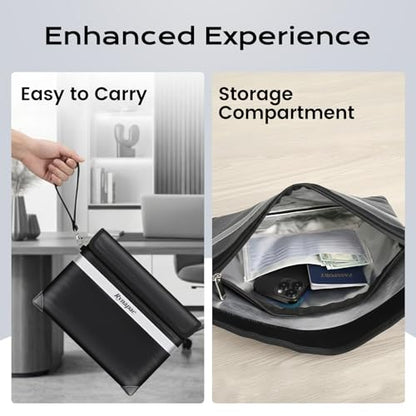 Rynapac Fireproof Document Bag Upgraded 4200°F, 14.2”x 10.2”Waterproof Fireproof Money Bag for Cash with zipper, Important Document Organizer for Home, Office, and Travel, Legal Documents Safe - size: 14.2'' x 10.2''