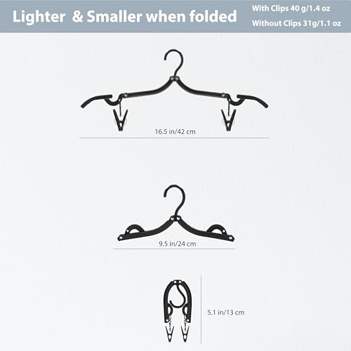 Travel Hangers, Cruise Ship Essentials Travel Essentials, Portable Cruises Must Haves 2026, Folding Hangers for Suitcase, RV Camping Airplane Europe Vacation Essential (30, Black) - color: Black
