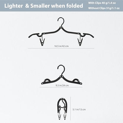 Travel Hangers, Cruise Ship Essentials Travel Essentials, Portable Cruises Must Haves 2026, Folding Hangers for Suitcase, RV Camping Airplane Europe Vacation Essential (30, Black) - color: Black