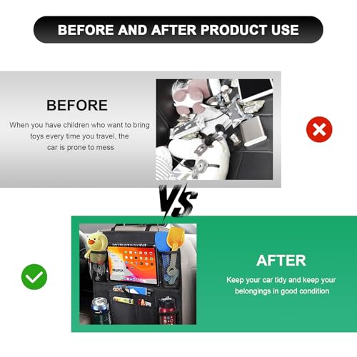 2PCS Car Backseat Organizer, Oxford Car Back Seat Protecter Kick Mat with Touch Screen Tablet Holder, Waterproof Automotive Seatback Storage Bag with Multi Functional Pockets (Regular Style) - color: Regular Style