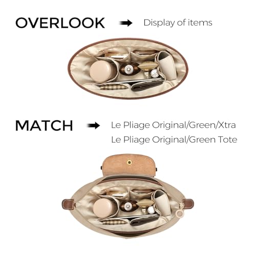 GIVLEFLY Backpack Organizer Insert & Liner with Cup Holder, fits Longchamp Le Pliage Original M Backpack, Green M, Xtra Backpack and Original M Tote, Lightweight Shaper - size: LPO LPX LPG Backpack LPO LPG Tote
