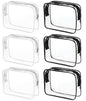6 Packs Clear Cosmetics Bags for Women Men Waterproof Toiletry Bags PVC Makeup Bags Organizer Case with Zipper for Travel Bathroom (6 Black&White) - color: 6 Black&White