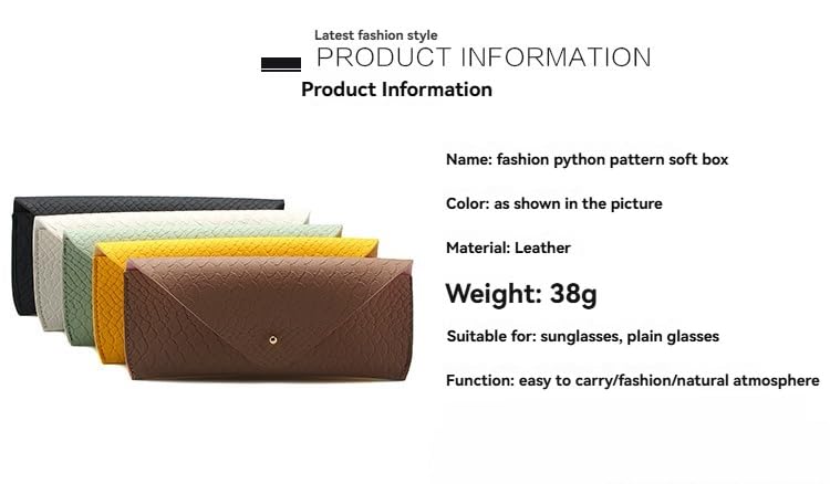 Portable Leather Glasses Case Anti-pressure Glasses Bag Coin Purse Storage Bag Suitable for Men and Women - color: Snake Yellow