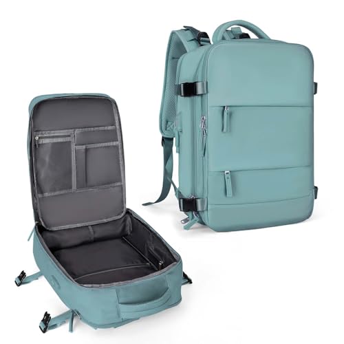 coowoz Large Travel Backpack For Women Men,Carry On Rucksack Flight Approved,Hiking Backpack Waterproof Outdoor Sports Casual Daypack Fit 15.6 Inch Laptop Compartment (Blue) - color: Blue, size: 30l