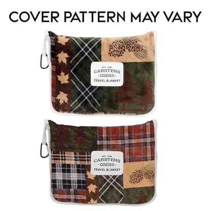 Carstens, Inc. Travel Blanket, Premium Compact 2-in-1 Airplane Blanket/Pillow, Tree Plaid Rustic - color: Tree Plaid Rustic
