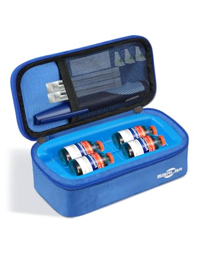 sarlar Insulin Vial Cooler Travel Case, TSA Approved Diabetic Supplies Storage Bag with Ice Brick, Insulin Pen and Vial Bottle Cooling Protector Organizer, Carrying Case for Daily Life and Trips, Blue - color: Blue