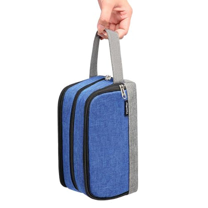 Yeiotsy Men's Travel Toiletry Bag – Small Dopp Kit with Mesh Pockets & 3 Compartments, Durable Shaving Organizer for Gym, Camping & Weekend Trips - color: Blue