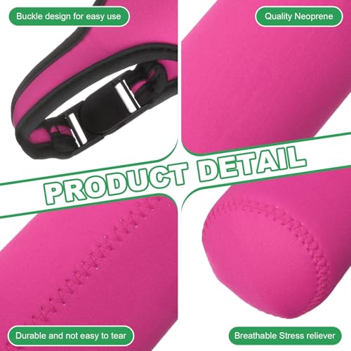 uxcell 2pcs Neoprene Carrier Water Bottle Sleeve, 15.5-20oz Insulated Water Glass Bottle Carrier Bag Collapsible Drink Bottle Sleeve Cover Holder with Handle, Rose Red - color: Rose Red
