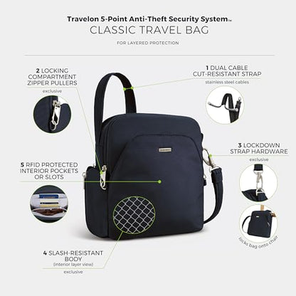 Travelon Anti-Theft Classic Travel Bag - color: Midnight