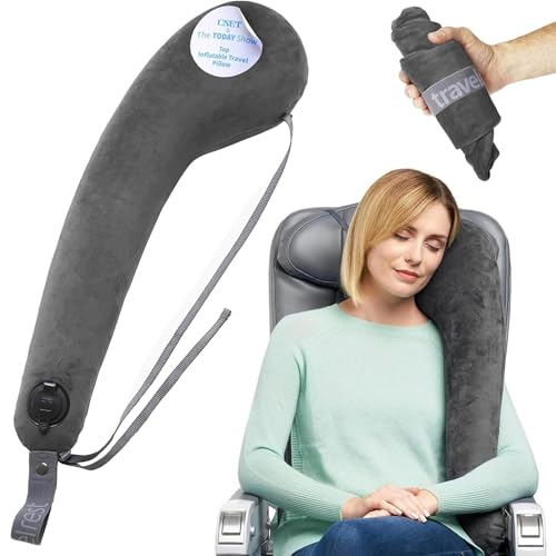travelrest All-in-One Travel Neck Support & Body Pillow - Airplane Pillow for Long Flight Comfort, Travel Essentials, Sleeping Accessories, Memory Foam, Headrest Support Seat for Car (Grey) - color: Grey, size: Premium (With Cover)