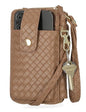 Mundi Jacqui RFID Crossbody Wallet for Women, Vegan Leather Small Travel Handbag with Phone Holder, Compact Organizer with Card Slots and Removable Strap, Vacation Purse in Caramel - color: Caramel
