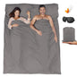 Sleeping Bag Liner,Travel Sheet & Adult Sleep Sack, Camping Sheets Travel Sleep Sack for Backpacking,Hotels & Hostels -Lightweight Single &Double Travel Sheet Camping Sheets - color: Double Gray