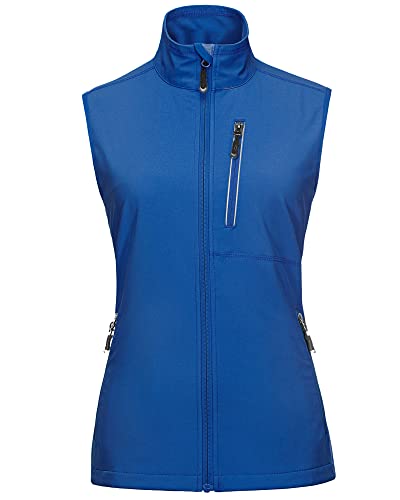 33,000ft Women's Lightweight Running Vest Outerwear with Pockets, Windproof Sleeveless Jacket for Golf Hiking Travel - color: Azure, size: X-Large