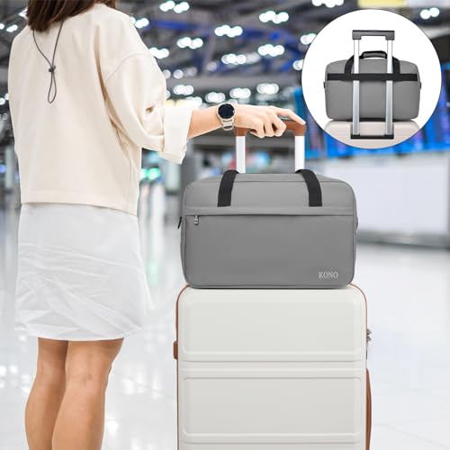 Kono Travel Duffel 20L Under Seat Carry-On Sports Tote Gym Weekender Overnight Bag - 15.75"x9.84"x7.87" Gray - color: Gray, size: M(15.75in x 9.84in x 7.87in)-20L