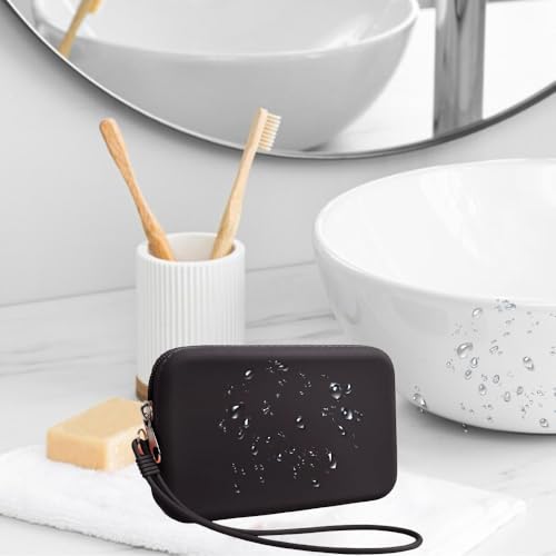 Silicone Small Makeup Pouch for Travel, Toiletry Bag Cute Portable Cosmetic Organizer - Waterproof, Mini Zipper Clutch - Black - color: Small Black